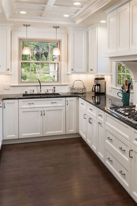 white cabinets black granite countertops